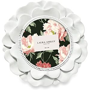 Laura Ashley 4x4 White Round Resin Ornate Flower Design Picture Frame with Beaded Border, for Tabletop and Wall Display, Floral Home D cor (White) Laura Ashley 4x4 White Round Resin Ornate Flower Design Picture Frame with Beaded Border, for Tabletop and Wall Display, Floral Home D cor (White)
