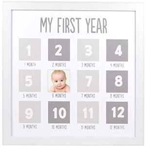 Pearhead My First Year Photo Moments Baby Keepsake Picture Frame, Baby’s First Year Photo Frame, Mother’s Day Accessory, Gender-Neutral Baby Milestone Nursery Décor, White and Gray Pearhead My First Year Photo Moments Baby Keepsake Picture Frame, Baby’s First Year Photo Frame, Mother’s Day Accessory, Gender-Neutral Baby Milestone Nursery Décor, White and Gray
