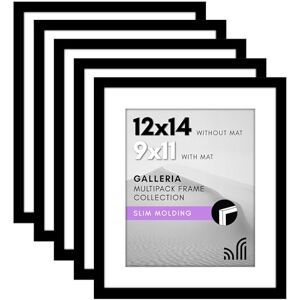 Americanflat 12x14 Picture Frame Set of 5 in Black Use as 9x11 with Mat or 12x14 Without Mat Collage Wall Decor with Plexiglass Cover Gallery Wall Frame Set Americanflat 12x14 Picture Frame Set of 5 in Black Use as 9x11 with Mat or 12x14 Without Mat Collage Wall Decor with Plexiglass Cover Gallery Wall Frame Set