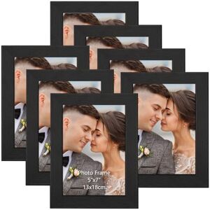 PETAFLOP Photo Frame 7x5 Set of 7, Black 7 by 5 Picture Frames Set for Wall Tabletop Horizontally or Vertically Display PETAFLOP Photo Frame 7x5 Set of 7, Black 7 by 5 Picture Frames Set for Wall Tabletop Horizontally or Vertically Display