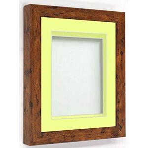 Frame Company Rickman Box 3D Photo Frame, Wood, Rustic with Lemon Bon Bon Mount, 16x12 for Image Size 12x10 inch Frame Company Rickman Box 3D Photo Frame, Wood, Rustic with Lemon Bon Bon Mount, 16x12 for Image Size 12x10 inch