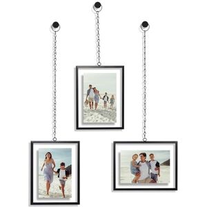 Americanflat Metal Floating Frame with Chain Set of 3 Use as 4x6 Picture Frame Pressed Flower Display for Wall Decor Elegant Black Molding with Shatter-Resistant Glass Americanflat Metal Floating Frame with Chain Set of 3 Use as 4x6 Picture Frame Pressed Flower Display for Wall Decor Elegant Black Molding with Shatter-Resistant Glass