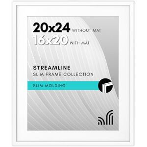 Americanflat 20x24 Picture Frame in White Use as 16x20 Poster Frame With Mat or 20x24 Without Mat Thin Border Photo With Plexiglass Cover Vertical or Horizontal Wall Display Americanflat 20x24 Picture Frame in White Use as 16x20 Poster Frame With Mat or 20x24 Without Mat Thin Border Photo With Plexiglass Cover Vertical or Horizontal Wall Display