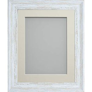 Frame Company Lynton Rustic White Photo Frame with Ivory Mount, 18x14 for 14x10 inch, fitted with perspex Frame Company Lynton Rustic White Photo Frame with Ivory Mount, 18x14 for 14x10 inch, fitted with perspex