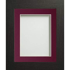 Frame Company Watson Black Picture Photo Frame fitted with Perspex, 14x11 inch with Plum Mount for image size 12x8 inch Frame Company Watson Black Picture Photo Frame fitted with Perspex, 14x11 inch with Plum Mount for image size 12x8 inch