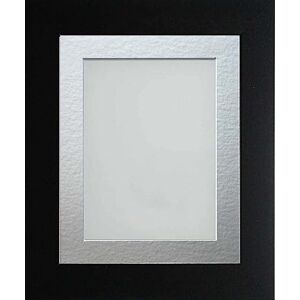 Frame Company Watson Matte Black Picture Photo Frame fitted with Perspex, 8x6 inch with Silver Mount for image size 5x3 inch Frame Company Watson Matte Black Picture Photo Frame fitted with Perspex, 8x6 inch with Silver Mount for image size 5x3 inch