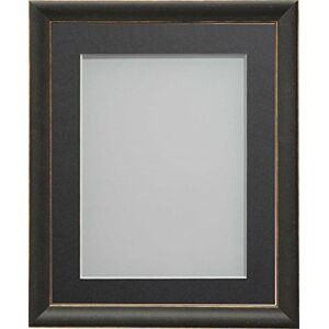 Frame Company Darcy Black Picture Photo Frames with Grey Mount, 20x16 for A4 *Choice of Colours* Fitted with Real Glass Frame Company Darcy Black Picture Photo Frames with Grey Mount, 20x16 for A4 *Choice of Colours* Fitted with Real Glass
