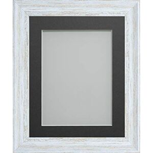 Frame Company Lynton Rustic White Photo Frame with Grey Mount, 18x14 for 14x10 inch, fitted with perspex Frame Company Lynton Rustic White Photo Frame with Grey Mount, 18x14 for 14x10 inch, fitted with perspex