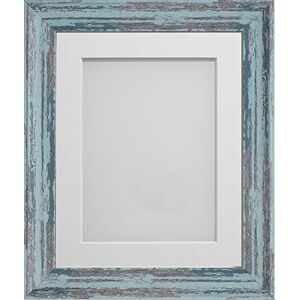 Frame Company Lynton Rustic Blue Photo Frame with White Mount, 16x12 for 13x9 inch, fitted with perspex Frame Company Lynton Rustic Blue Photo Frame with White Mount, 16x12 for 13x9 inch, fitted with perspex
