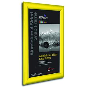SECO Stewart Superior A4 Aluminium 4 Sided 25mm Front Loading Picture/Poster Snap Frame Yellow, YELLOWA4 SECO Stewart Superior A4 Aluminium 4 Sided 25mm Front Loading Picture/Poster Snap Frame Yellow, YELLOWA4