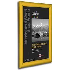 SECO Stewart Superior A4 Aluminium 4 Sided 25mm Front Loading Picture/Poster Snap Frame Powder Coated Gold,PCGOLDA4 SECO Stewart Superior A4 Aluminium 4 Sided 25mm Front Loading Picture/Poster Snap Frame Powder Coated Gold,PCGOLDA4