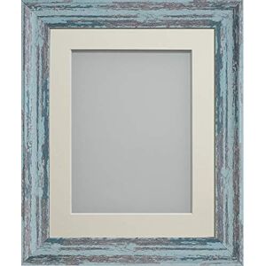 Frame Company Lynton Rustic Blue Photo Frame with Ivory Mount, 18x14 for 14x10 inch, fitted with perspex Frame Company Lynton Rustic Blue Photo Frame with Ivory Mount, 18x14 for 14x10 inch, fitted with perspex