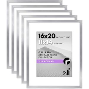 Americanflat Galleria Collection 16x20 Picture Frame Set with Polished Plexiglass Use as 11x14 with Mat or 16x20 without Mat Silver Americanflat Galleria Collection 16x20 Picture Frame Set with Polished Plexiglass Use as 11x14 with Mat or 16x20 without Mat Silver