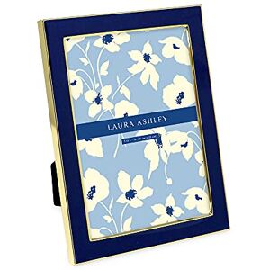 Laura Ashley 5x7 Navy Enamel Picture Frame, Gold Metal Edge with Easel, for Countertop, Counterspace, Tabletop Display, Bookshelf, Desk, Wall Décor, Photo Gallery (5x7, Navy W/Gold) Laura Ashley 5x7 Navy Enamel Picture Frame, Gold Metal Edge with Easel, for Countertop, Counterspace, Tabletop Display, Bookshelf, Desk, Wall Décor, Photo Gallery (5x7, Navy W/Gold)