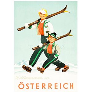 Wee Blue Coo Winter Sport Welcome Austria Ski Snow Alpine Picture Wall Art Print Wee Blue Coo Winter Sport Welcome Austria Ski Snow Alpine Picture Wall Art Print