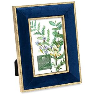 Isaac Jacobs 4x6 Navy Velvet Picture Frame with Metallic Gold Double Border, Photo Frame, Horizontal & Vertical, Made for Tabletop & Wall Display, for Home and Office (4x6, Navy with Gold) Isaac Jacobs 4x6 Navy Velvet Picture Frame with Metallic Gold Double Border, Photo Frame, Horizontal & Vertical, Made for Tabletop & Wall Display, for Home and Office (4x6, Navy with Gold)