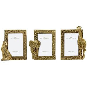 GIFTY GIFTY Safari Animals Mini Frame Set/Set of 3 / 2x3 In For Tabletop Display Perfect for Home Decor, Wedding, Graduation, Or Milestone Photos (Gold) GIFTY GIFTY Safari Animals Mini Frame Set/Set of 3 / 2x3 In For Tabletop Display Perfect for Home Decor, Wedding, Graduation, Or Milestone Photos (Gold)