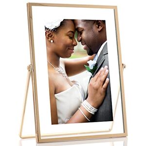Lawrence Frames Metal Easel Float Picture Frame, 4x6, Gold Lawrence Frames Metal Easel Float Picture Frame, 4x6, Gold