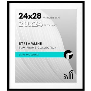 Americanflat 24x28 Picture Frame in Black Use as 20x24 Picture Frame with Mat or 24x28 Frame Without Mat Thin Border Photo Frame with Plexiglass Cover Vertical or Horizontal Wall Display Americanflat 24x28 Picture Frame in Black Use as 20x24 Picture Frame with Mat or 24x28 Frame Without Mat Thin Border Photo Frame with Plexiglass Cover Vertical or Horizontal Wall Display