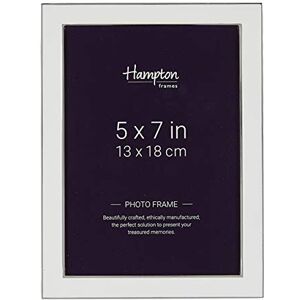 Hampton Frames Photo Frame 5x7 (13x18cm), White, Rectangular, Silver Plated, Enamel Inlay Freestanding, Drop-In Back, Swivel Clips Display for Photos Hampton Frames Photo Frame 5x7 (13x18cm), White, Rectangular, Silver Plated, Enamel Inlay Freestanding, Drop-In Back, Swivel Clips Display for Photos