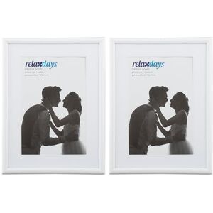 Relaxdays Photo Frame Set of 2, 15 x 20 cm, Passepartout 10 x 15 cm, Standing or Hanging, White Relaxdays Photo Frame Set of 2, 15 x 20 cm, Passepartout 10 x 15 cm, Standing or Hanging, White
