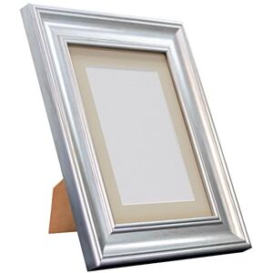 FRAMES BY POST Scandi Vintage Picture Photo Frame, Recycled Plastic, Silver with Light Grey Mount, 8 x 8 Image Size 5 x 5 Inch FRAMES BY POST Scandi Vintage Picture Photo Frame, Recycled Plastic, Silver with Light Grey Mount, 8 x 8 Image Size 5 x 5 Inch