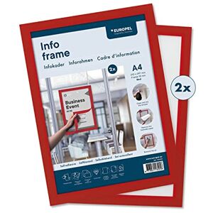 Europel Self-adhesive magnetic info frame from PVC, A4 red, set 2 pcs, removable adhesive, double sided, portrait or landscape, overall dimensions 325x238mm Europel Self-adhesive magnetic info frame from PVC, A4 red, set 2 pcs, removable adhesive, double sided, portrait or landscape, overall dimensions 325x238mm