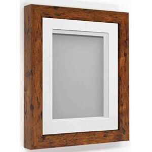 Frame Company Rickman Box 3D Photo Frame, Wood, Rustic with White Mount, 8x6 for Image Size 6x4 inch Frame Company Rickman Box 3D Photo Frame, Wood, Rustic with White Mount, 8x6 for Image Size 6x4 inch