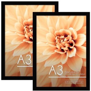 Americanflat A3 Picture Frames in Black Set of 2 Engineered Wood with Shatter Resistant Glass Horizontal and Vertical Formats for Wall 29.7x42 cm Americanflat A3 Picture Frames in Black Set of 2 Engineered Wood with Shatter Resistant Glass Horizontal and Vertical Formats for Wall 29.7x42 cm