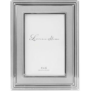 Lawrence Frames Silver Plated Metal Picture Frame, Brushed Silver Inner Panel, 4x6 Lawrence Frames Silver Plated Metal Picture Frame, Brushed Silver Inner Panel, 4x6