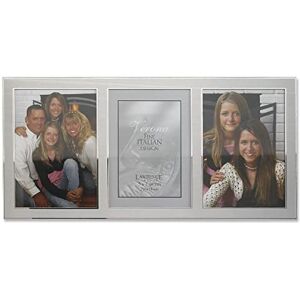 Lawrence Frames 2-Tone Triple Opening Panel Picture Frame, 5 by 7-Inch, Brushed Silver Metal and Shiny Metal Lawrence Frames 2-Tone Triple Opening Panel Picture Frame, 5 by 7-Inch, Brushed Silver Metal and Shiny Metal