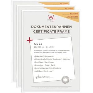 walther design Picture Frame White 21 x 29,7 cm (DIN A4) with Art Glass 3-Pack, New Lifestyle Plastic Frame KVX130W3 walther design Picture Frame White 21 x 29,7 cm (DIN A4) with Art Glass 3-Pack, New Lifestyle Plastic Frame KVX130W3