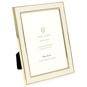 Isaac Jacobs 5x7 White Leather with Gold Metal (Vertical & Horizontal) Picture Frame, Shagreen Border w/Black Fabric Easel, Wall-Mountable, Made For Tabletop, Photo Gallery (5x7, White W/Gold) Isaac Jacobs 5x7 White Leather with Gold Metal (Vertical & Horizontal) Picture Frame, Shagreen Border w/Black Fabric Easel, Wall-Mountable, Made For Tabletop, Photo Gallery (5x7, White W/Gold)