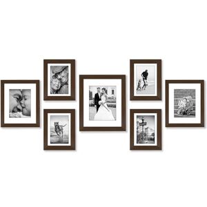 Americanflat 7 Piece Gallery Wall Frame Set in Walnut One 11x14, Two 10x8, and Four 7x5 Frames Collage for Wall With Horizontal and Vertical Formats Americanflat 7 Piece Gallery Wall Frame Set in Walnut One 11x14, Two 10x8, and Four 7x5 Frames Collage for Wall With Horizontal and Vertical Formats