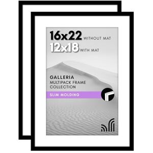Americanflat 16x22 Picture Frame Set of 2 Polished Plexiglass Use as 12x18 With Mat or 16x22 Without Mat Galleria Collection Gallery Wall Display Black Americanflat 16x22 Picture Frame Set of 2 Polished Plexiglass Use as 12x18 With Mat or 16x22 Without Mat Galleria Collection Gallery Wall Display Black