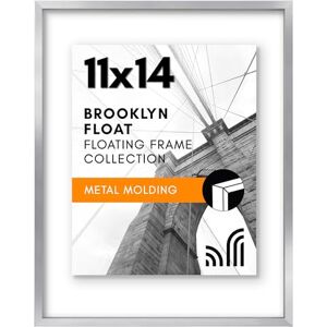 Americanflat Aluminum 11x14 Floating Picture Frame Set of 2 in Silver Use as 11x14 Picture Frame or 8x10 Floating Frame Photo Frame with Slim Metal Molding and Plexiglass with Hanging Hardware Americanflat Aluminum 11x14 Floating Picture Frame Set of 2 in Silver Use as 11x14 Picture Frame or 8x10 Floating Frame Photo Frame with Slim Metal Molding and Plexiglass with Hanging Hardware