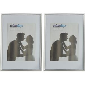 Relaxdays Photo Frame Set of 2, 20 x 30 cm, Passepartout 15 x 20 cm, Standing or Hanging, Silver Relaxdays Photo Frame Set of 2, 20 x 30 cm, Passepartout 15 x 20 cm, Standing or Hanging, Silver