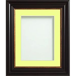 Frame Company Emson Black Picture Photo Frame with Lemon Bon Bon Mount 9x7 for pic size 7x5 *Choice of Sizes* Fitted with Real Glass Frame Company Emson Black Picture Photo Frame with Lemon Bon Bon Mount 9x7 for pic size 7x5 *Choice of Sizes* Fitted with Real Glass