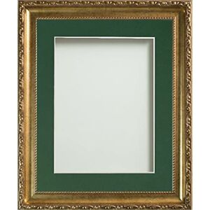 Frame Company Brompton Gold 10x8 inch Frame With Bottle Green Mount for Image 6x4 inch *Choice of sizes* Fitted with Real Glass Frame Company Brompton Gold 10x8 inch Frame With Bottle Green Mount for Image 6x4 inch *Choice of sizes* Fitted with Real Glass