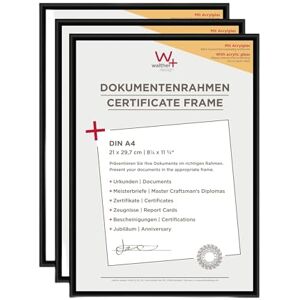 walther design Picture Frame Black 21 x 29,7 cm (DIN A4) with Art Glass 5-Pack, New Lifestyle Plastic Frame KVX130B5 walther design Picture Frame Black 21 x 29,7 cm (DIN A4) with Art Glass 5-Pack, New Lifestyle Plastic Frame KVX130B5