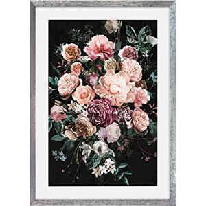 Komar Wooden Picture Frame Stone Silver with Art Poster Charming Bouquet as a Set Size: 50 x 70 cm Wall Picture, Decoration, Flowers Komar Wooden Picture Frame Stone Silver with Art Poster Charming Bouquet as a Set Size: 50 x 70 cm Wall Picture, Decoration, Flowers