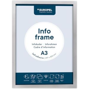 Europel Self-adhesive magnetic info frame from PVC, A3 silver, set 2 pcs, removable adhesive, double sided, portrait or landscape, overall dimensions 450x327mm Europel Self-adhesive magnetic info frame from PVC, A3 silver, set 2 pcs, removable adhesive, double sided, portrait or landscape, overall dimensions 450x327mm