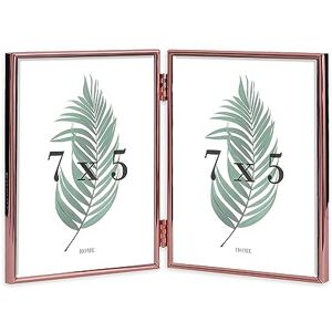 INOV8 Framing Tarnish Resistant Silver Plated Picture Frame Rose Gold Thin Edge Double Frame Design for Two Photos 7x5 Inch (18x12cm) INOV8 Framing Tarnish Resistant Silver Plated Picture Frame Rose Gold Thin Edge Double Frame Design for Two Photos 7x5 Inch (18x12cm)