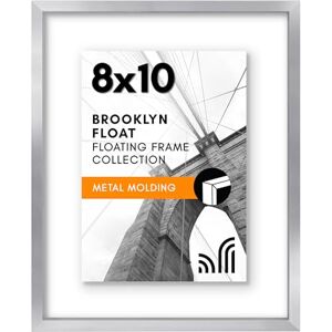Americanflat Aluminum 8x10 Floating Picture Frame with Shatter-Resistant Glass Use as 8x10 Picture Frame or 5x7 Picture Frame Signature Float Collection Photo Frame for Wall Display Silver Americanflat Aluminum 8x10 Floating Picture Frame with Shatter-Resistant Glass Use as 8x10 Picture Frame or 5x7 Picture Frame Signature Float Collection Photo Frame for Wall Display Silver