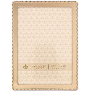 Lawrence Frames 714057 5x7 Gold Metal Classic Bead Picture Frame Lawrence Frames 714057 5x7 Gold Metal Classic Bead Picture Frame