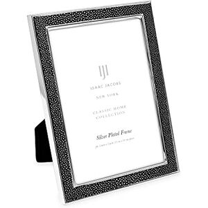 Isaac Jacobs 5x7 Black Leather with Silver Metal (Vertical & Horizontal) Picture Frame, Shagreen Border w/Black Fabric Easel, Wall-Mountable, Made For Tabletop, Photo Gallery (5x7, Black W/Silver) Isaac Jacobs 5x7 Black Leather with Silver Metal (Vertical & Horizontal) Picture Frame, Shagreen Border w/Black Fabric Easel, Wall-Mountable, Made For Tabletop, Photo Gallery (5x7, Black W/Silver)