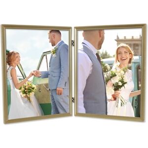 Lawrence Frames Bead Border Design, 8x10 Double, Satin Gold Lawrence Frames Bead Border Design, 8x10 Double, Satin Gold