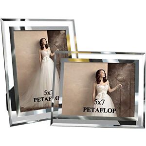 PETAFLOP Photo Frames 7x5 Glass for Family Office Table Decorations Set of 2 PETAFLOP Photo Frames 7x5 Glass for Family Office Table Decorations Set of 2