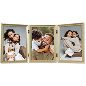 Lawrence Frames Bead Border Design, 5x7 Triple, Satin Gold Lawrence Frames Bead Border Design, 5x7 Triple, Satin Gold