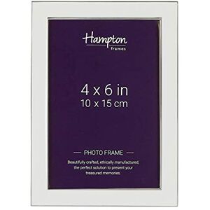 Hampton Frames Photo Frame 4x6 (10x15cm), White, Rectangular, Silver Plated, Enamel Inlay Freestanding Landscape or Portrait, Swivel Clips Display for Photos Hampton Frames Photo Frame 4x6 (10x15cm), White, Rectangular, Silver Plated, Enamel Inlay Freestanding Landscape or Portrait, Swivel Clips Display for Photos